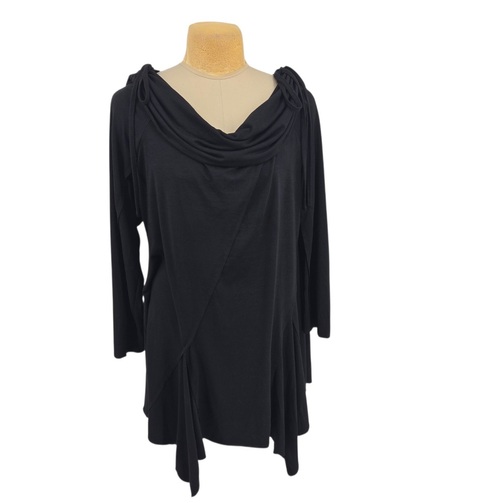 Thorn‎ & Fable Black Hanky Hem Off Shoulder Dress Witchy Dark Boho Festival Goth